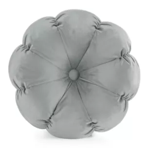 Poduszka w kształcie kwiatka 37 x 37 cm welwetowa srebrna FLOWER