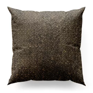 Poszewka szyta grafitowo złocista z połyskującej tkaniny z geometrycznym, drobnym wzorem Pierre Cardin