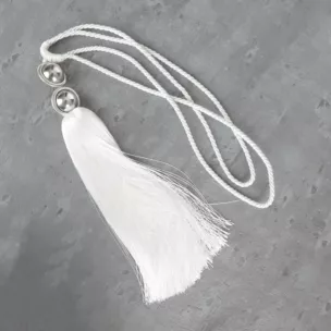 Dekoracyjny sznur do zasłon NAOMI upinacz z chwostem i koralikiem