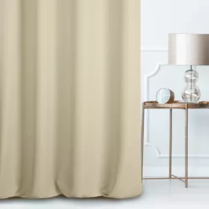 Zasłona szyta na taśmie 5 cm STYLE beżowa o naturalnym charakterze, z widocznym, ozdobnym splotem