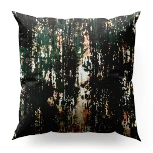 Poszewka szyta ciemnozielono czarna z tkaniny welwetowej z metalicznym nadrukiem