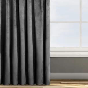 Zasłona welwetowa czarna 135x300 cm taśma - ROSA - Design 91