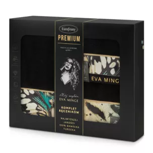 Zestaw ręczników bawełnianych na prezent 3 szt kolor czarny 500 g/m2 Eva Minge 15