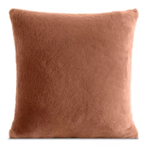 Poszewka na poduszkę 45x45 cm jasnobrązowa z miękkiej futrzanej tkaniny NINA