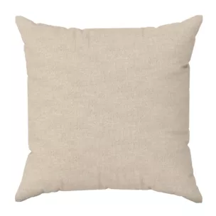 Poszewka szyta beżowa z tkaniny zaciemniającej typu dimout o naturalnym splocie, z efektem melanżu