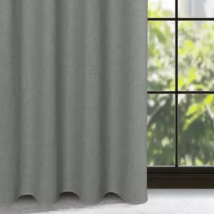 Zasłona szara o luźnym splocie w stylu cottage core 140x250 cm przelotka - LIDIA