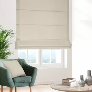 Roleta rzymska kremowa z tkaniny szenilowej z efektem melanżu