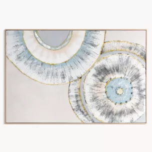 Obraz ręcznie malowany na płótnie z motywem geometrycznym