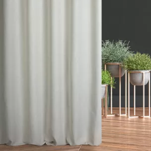 Zasłona szyta na taśmie 5 cm kremowa z tkaniny bukla z efektem melanżu