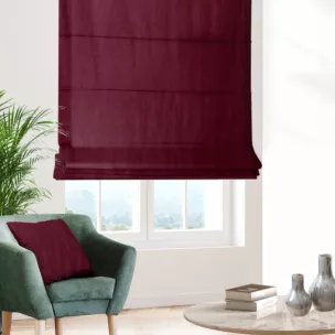 Roleta rzymska SAFARI bordowa z miękkiej welwetowej tkaniny z połyskiem