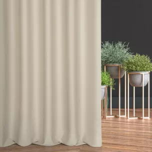 Zasłona szyta na taśmie 5 cm kremowa z gładkiej tkaniny typu dimout