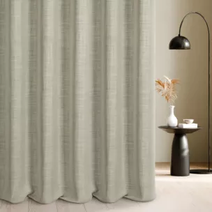 Zasłona szyta na przelotkach beżowa z tkaniny w stylu eko