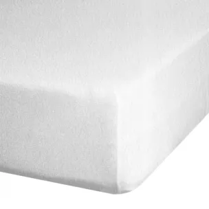 Prześcieradło frotte z gumką 160x200 cm z bawełny kolor biały 170 g/m2 Design 91