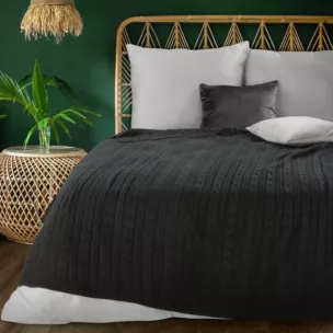 EUROFIRANY PREMIUM Koc AKRYL 2 miękki pled z dzianiny z warkoczami