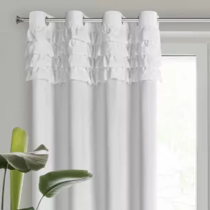 Zasłona welwetowa ERIN zdobiona falbanami 140x250 cm przelotka - ERIN