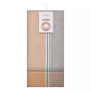 Ściereczka kuchenna 50x70 cm bawełniana kolor beżowy ,niebieski 200 g/m2 OLIVIA