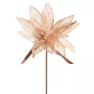 Kwiat sztuczny jasnoróżowy z siateczki 70 cm