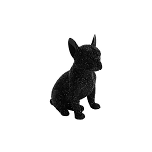 Figurka czarna pies o drobnym strukturalnym wzorze 13x9x17 cm ELDO