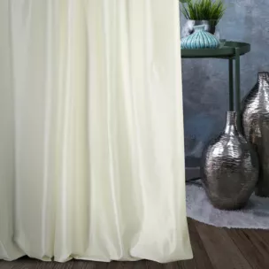 Zasłona szyta na taśmie 5 cm AMAYA kremowa z jednokolorowej gładkiej tkaniny