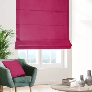 Roleta rzymska ENYA amarantowa z miękkiej półmatowej tkaniny welwetowej