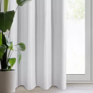 Zasłona biała z gładkiej matowej tkaniny 140x250 cm przelotka - ADARI