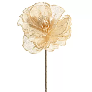 Kwiat sztuczny jasnobeżowy z siateczki 85 cm