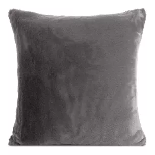 Poszewka na poduszkę 45x45 cm stalowa z miękkiej futrzanej tkaniny NINA