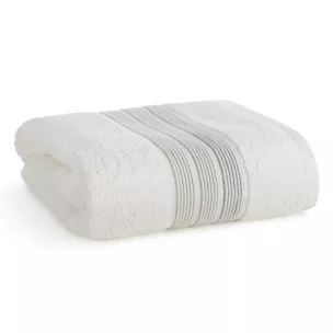 Ręcznik kąpielowy 70x140 cm bawełniany kolor kremowy w poziome paseczki 500 g/m2 VERANO