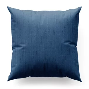 Poszewka szyta granatowa z miękkiej, matowej tkaniny w stylu eko o naturalnym splocie