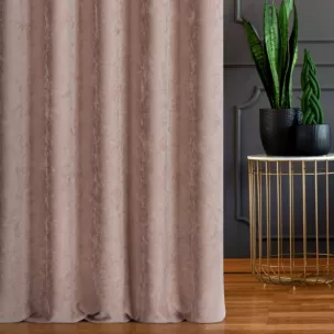 Tkanina zasłonowa szenilowa z strukturalnym splotem i efektem przecierki z kolekcji Pierre Cardin