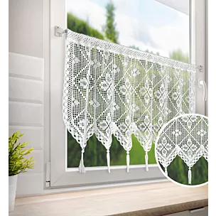 Zazdrostka ażurowa  w stylu boho z ozdobnymi chwostami 150x60 cm tunel MARTHA