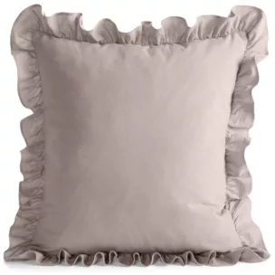 Poszewka na poduszkę 45x45 cm bawełniana z ozdobną falbanką pudrowa