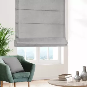 Roleta rzymska LUXOR szara z eleganckiej lśniącej tkaniny o drobnym splocie