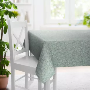 Obrus szyty DORIANA srebrny z tkaniny o dwukolorowym nieregularnym wzorze