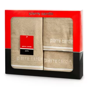 Zestaw ręczników bawełnianych na prezent 3 szt kolor beżowy 500 g/m2 ROCCO Pierre Cardin