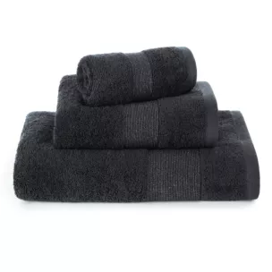 Ręcznik kąpielowy 50x90 cm bawełniany kolor czarny z ozdobną błyszczącą bordiurą 500 g/m2 ZOJA