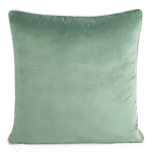 Poszewka na poduszkę 60x60 cm welwetowa kolor ciemnomiętowy o delikatnym połysku z ozdobną lamówką GAJA 2