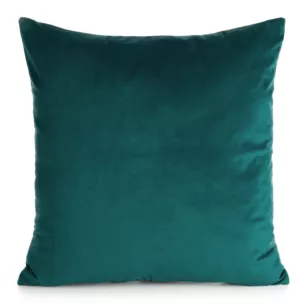 Poszewka na poduszkę 45x45 cm welwetowa, gładka ciemnoturkusowa o delikatnym połysku GAJA 1