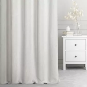 Zasłona szyta na taśmie 5 cm naturalna z miękkiej matowej tkaniny szenilowej o naturalnym splocie