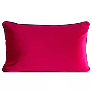 Poduszka 30 x 50 cm welwetowa amarantowa z kontrastującą lamówką GAJA 3