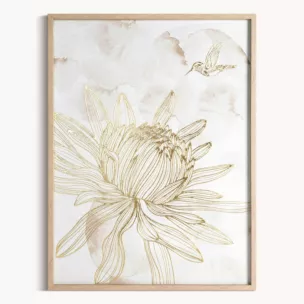 Obraz nadruk na płótnie z dodatkiem ręcznie malowanych złotych akcentów