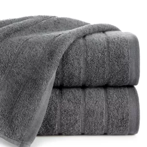 Ręcznik do rąk 30x50 cm bawełniany kolor grafitowy z lśniącymi paseczkami 500 g/m2 DALI