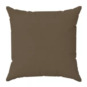 Poszewka szyta brązowa o naturalnym charakterze, z widocznym, ozdobnym splotem