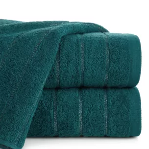 Ręcznik kąpielowy 50x90 cm bawełniany kolor turkusowy z lśniącymi paseczkami 500 g/m2 DALI