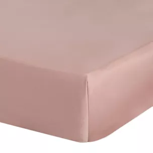 Prześcieradło gładkie z gumką 220x200 cm z satyny bawełnianej kolor różowy 125 g/m2 NOVA 3