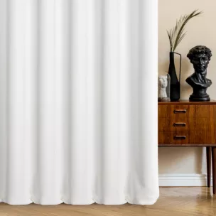 Zasłona szyta na taśmie 5 cm kremowa z miękkiej w dotyku tkaniny szenilowej