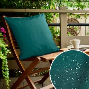 Poszewka na poduszkę 45x45 cm z gładkiej tkaniny wodoodpornej turkusowa idealna do ogrodu i na taras GARDEN 5