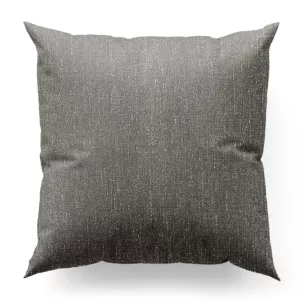 Poszewka szyta popielata z tkaniny melanżowej przetykanej błyszczącą nicią