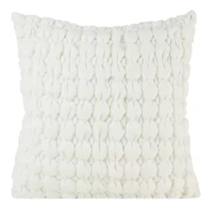 Poszewka na poduszkę 45x45 cm welwetowa kolor biały zdobiona wzorem 3D VELVET 193 Eurofirany Premium
