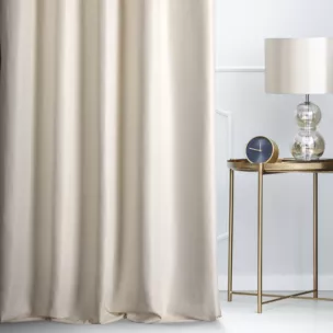 Zasłona szyta na taśmie 5 cm LUXOR kremowa z eleganckiej lśniącej tkaniny o drobnym splocie